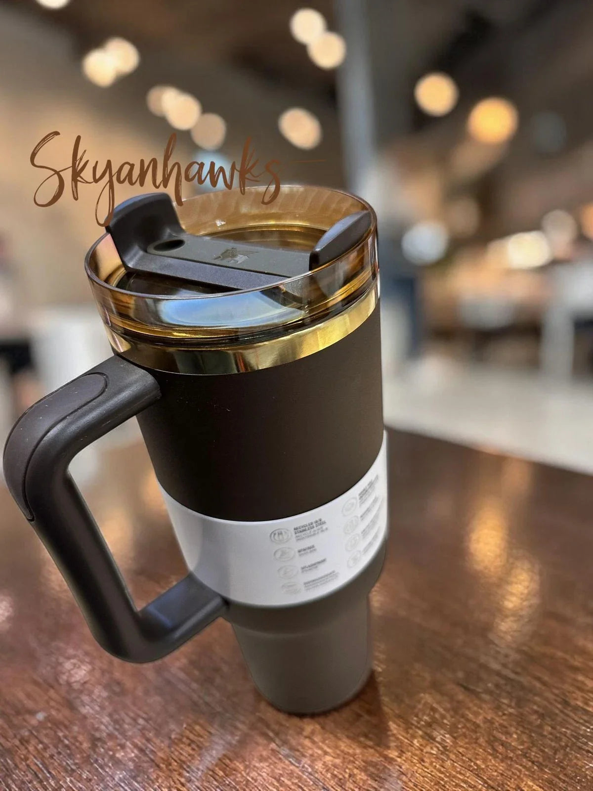 Stanley Quencher H2.0 FlowState Tumbler 40oz Dark Brown Stainless Steel Travel Mug with Handle